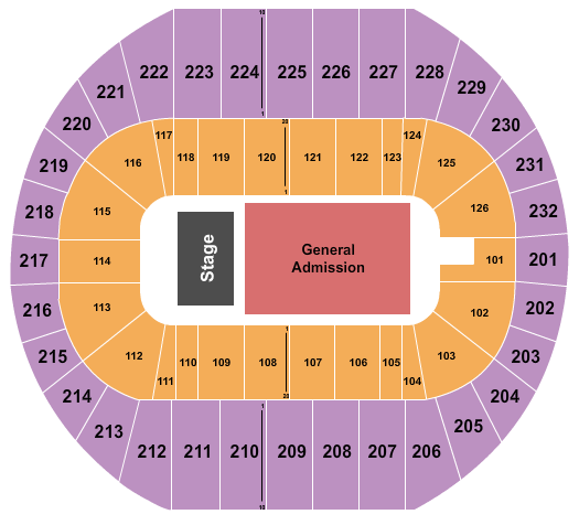 Pacific Coliseum Seating Chart: Endstage GA Floor 2