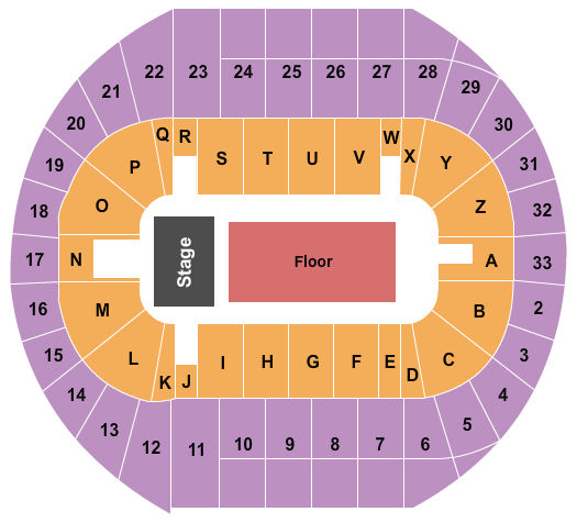 Pacific Coliseum Seating Chart: Endstage Rsvd Flr