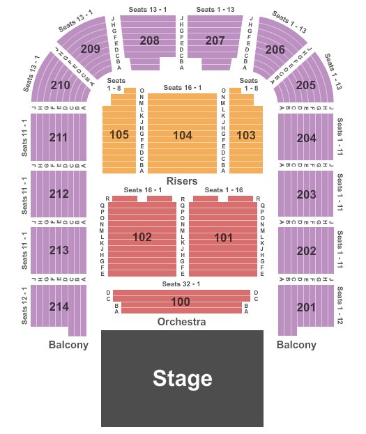 Packard Music Hall Seating Chart: Endstage 2