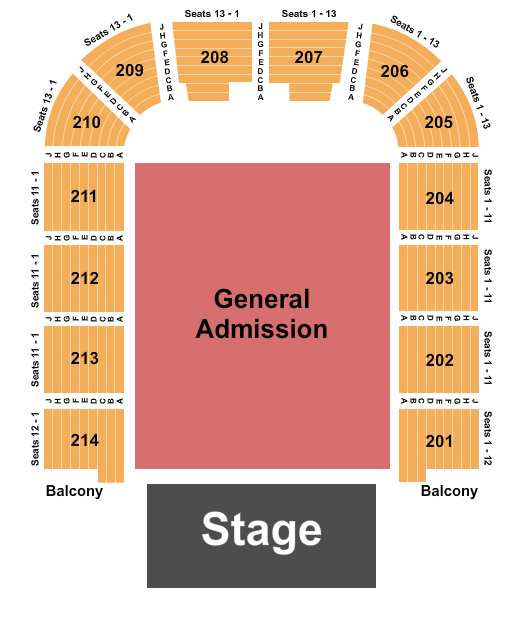 Packard Music Hall Seating Chart: Endstage GA Floor