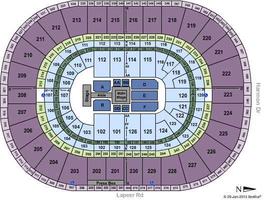 Palace Of Auburn Hills Seating Chart