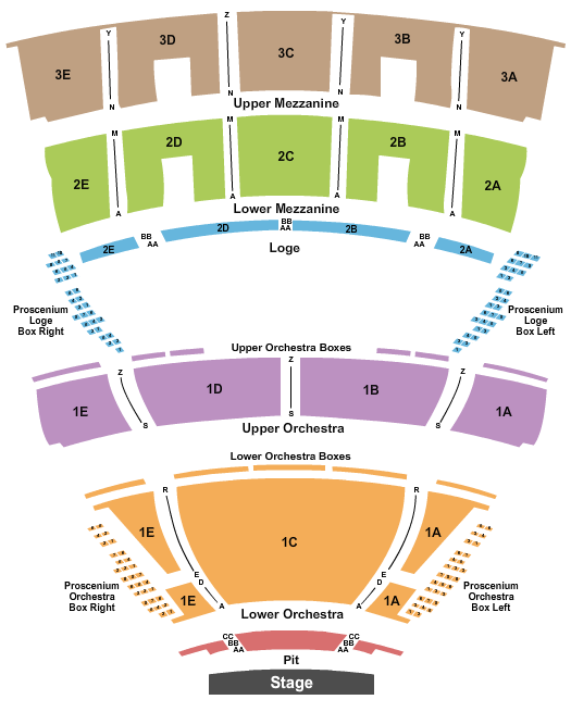 Palace Theater - CT Seating Chart: End Stage