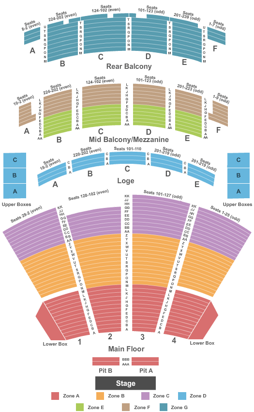 Altria Theater Detailed Seating Chart