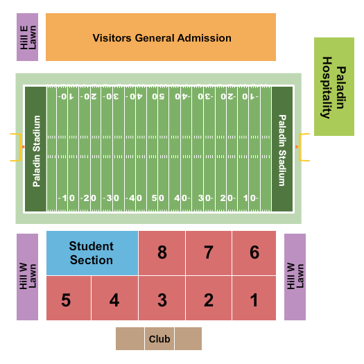 Paladin Stadium Seating Chart: Football