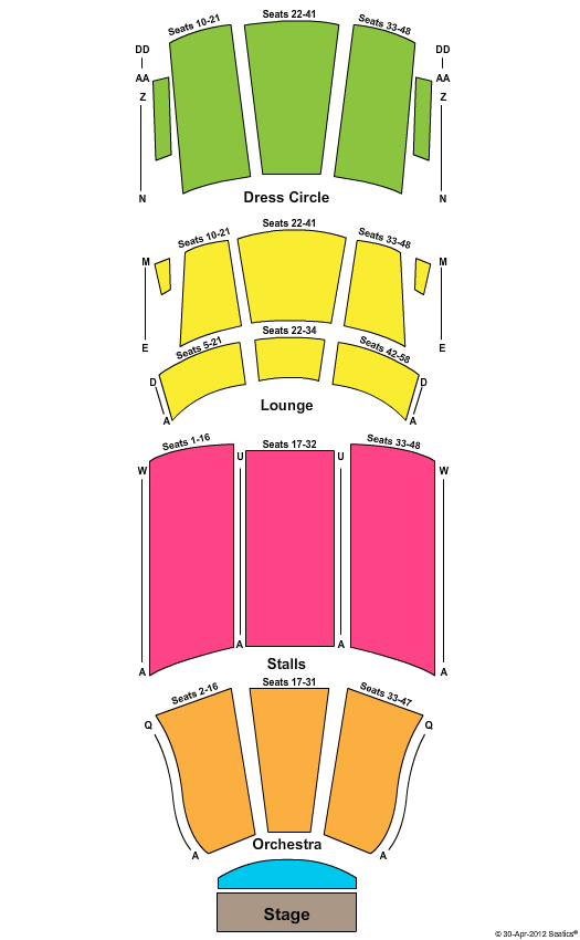 Palais Theatre Seating Chart: End Stage