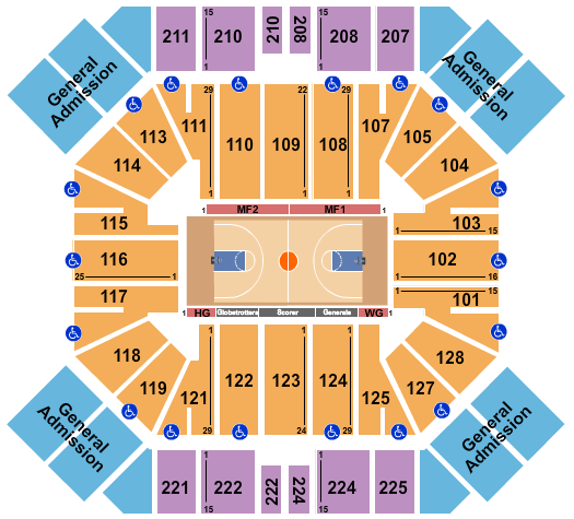 Pan American Center Seating Chart: Basketball - Globetrotters