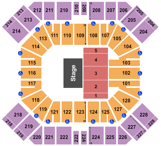 Pan American Center Seating Chart: Endstage 4