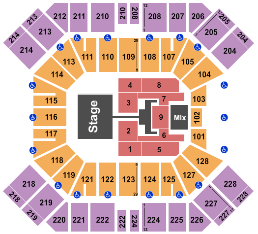 Pan American Center Seating Chart: TobyMac