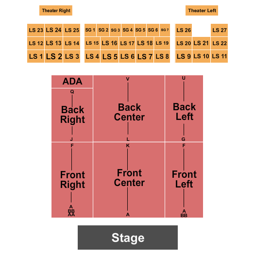 Panida Theater Seating Chart: End Stage 2