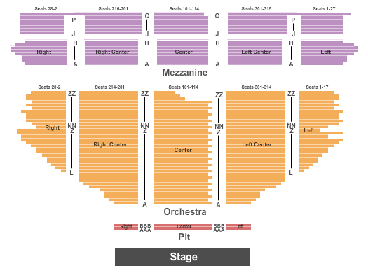 Hollywood Pantages Theatre - CA Seating Chart: End Stage