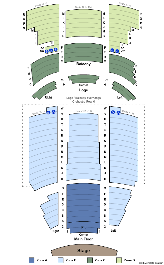 Pantages Theatre Seating Chart