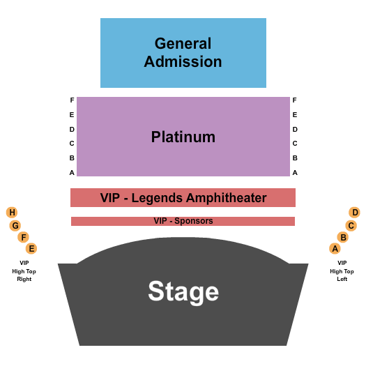 Paradise Coast Sports Complex Seating Chart: GA/VIP/Platinum/HighTops