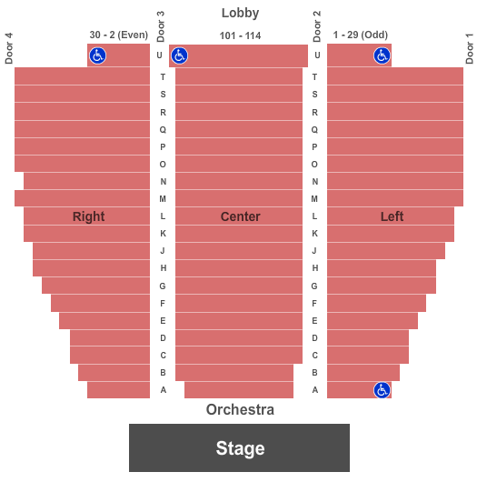 Paradise Performing Arts Center Seating Chart: End Stage