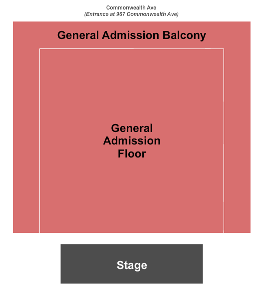 Paradise Rock Club Seating Chart: General Admission