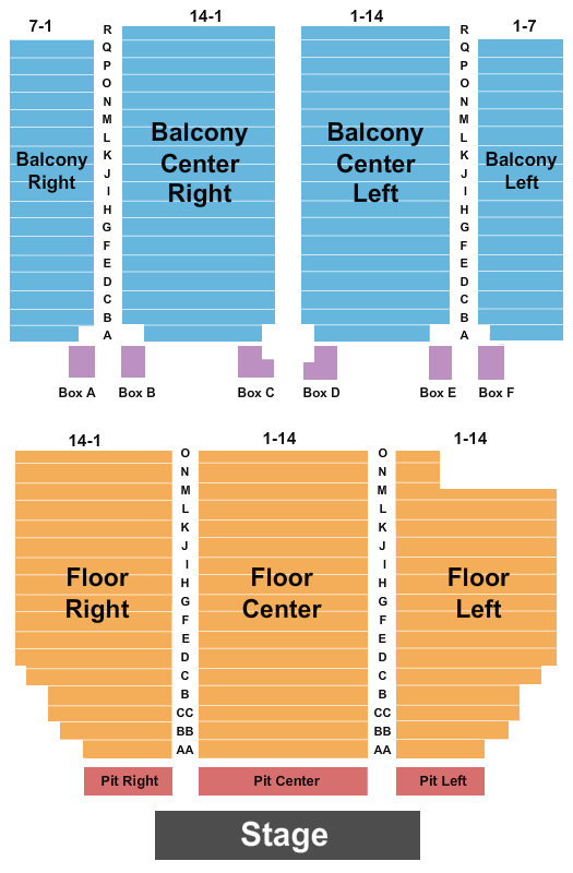 Paramount Arts Center Seating Chart: Endstage 2