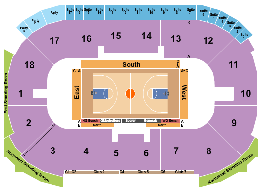 Paramount Fine Foods Centre Seating Chart: Basketball - Globetrotters