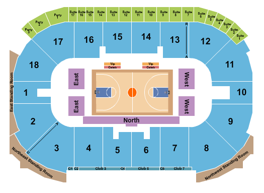 Paramount Fine Foods Centre Seating Chart: Basketball 2