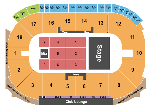 Paramount Fine Foods Centre Seating Chart: Endstage 2