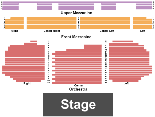 Paramount Theater Hudson Valley Seating Chart: End Stage