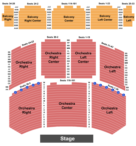Paramount Theatre - Aurora Seating Chart: End Stage