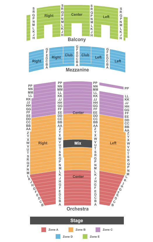 Paramount Theatre Seating Chart