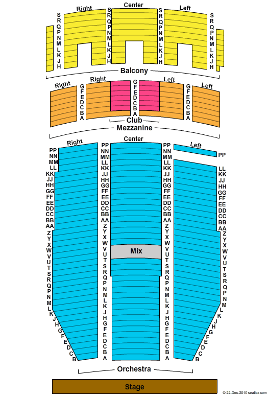 Paramount Theatre Seating Chart