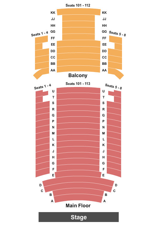 Paramount Theatre - Goldsboro Seating Chart: End Stage