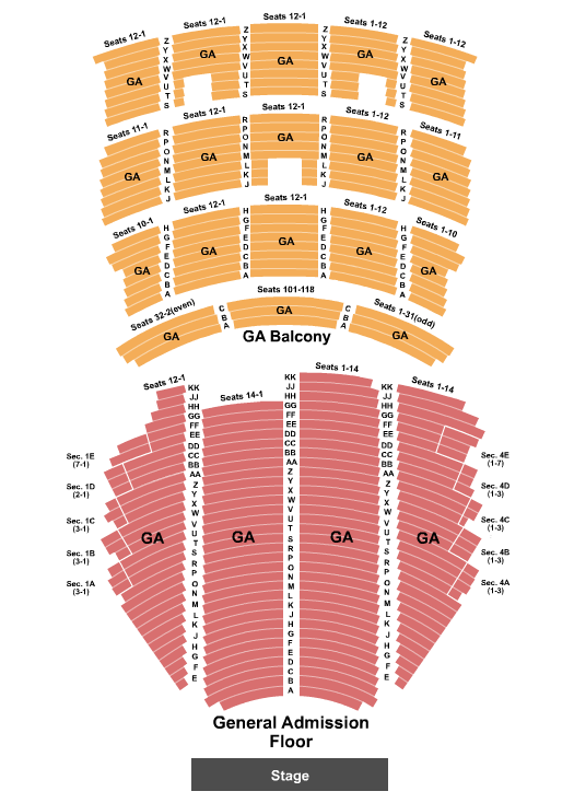 Paramount Theatre Seating Chart