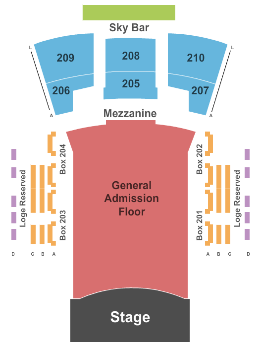 Paramount Theatre - Huntington Seating Chart: Endstage GA Floor - 2