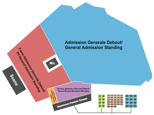 Parc Jean-Drapeau Seating Chart: GA Multiple & Tables