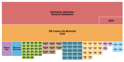 Parc Jean-Drapeau Seating Chart: Saloon & Diamond