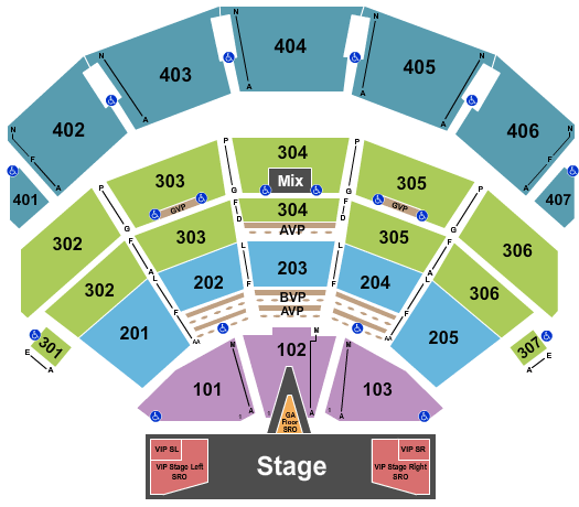 Park Theatre Las Vegas Seating Chart