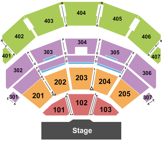 Dolby Live at Park MGM Seating Chart: End Stage
