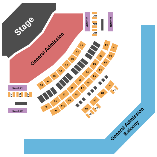 Park West Seating Chart: GA/Tables 2