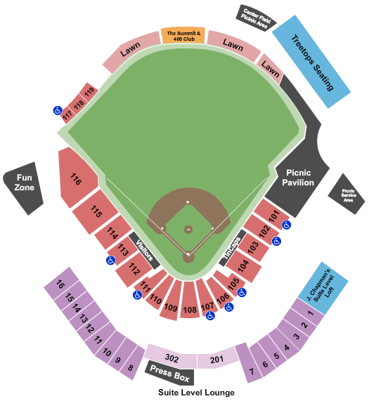 Parkview Field Seating Chart