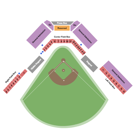 Pat Kenelly Diamond at Alumni Field Seating Chart: Baseball