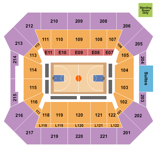 Paul & Alejandra Foster Pavilion Seating Chart: Basketball