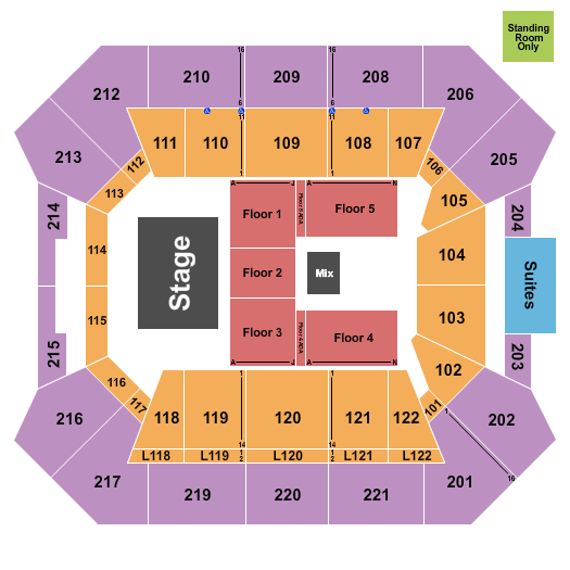 Paul & Alejandra Foster Pavilion Seating Chart: Endstage 2
