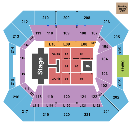 Paul & Alejandra Foster Pavilion Seating Chart: Endstage GA Pit