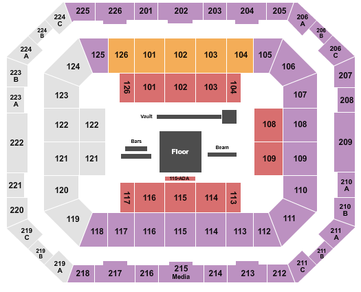 Pauley Pavilion - UCLA Seating Chart: Womens Gymnastics