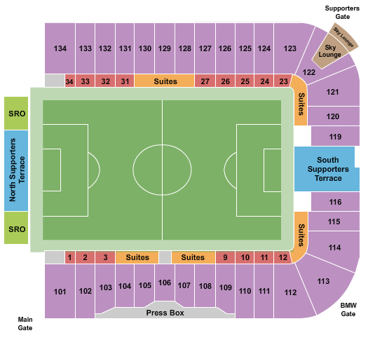 PayPal Park Seating Chart: Soccer 2