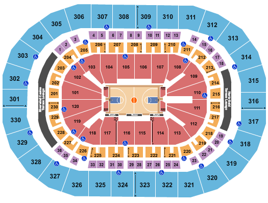 Paycom Center Seating Chart: Basketball - NCAA Tournament