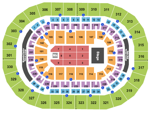 Paycom Center Seating Chart: Endstage 4