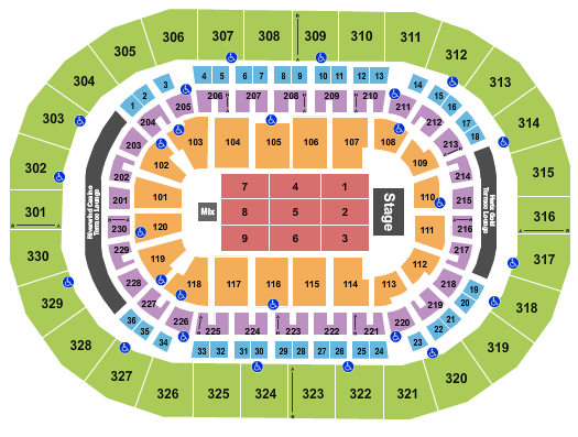 Paycom Center Seating Chart: Endstage 5