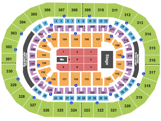 Paycom Center Seating Chart: Endstage 6