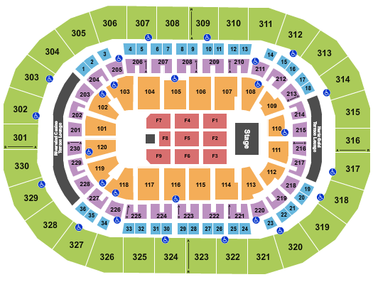 Paycom Center Seating Chart: Endstage 7