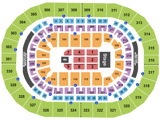 Paycom Center Seating Chart: Endstage 9