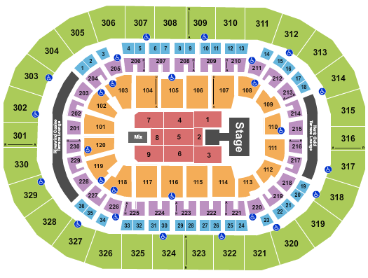 Paycom Center Seating Chart: Endstage Catwalk