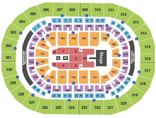 Paycom Center Seating Chart: Hudson Westbrook