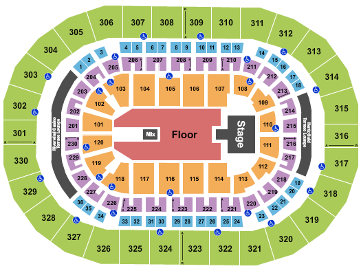 Paycom Center Seating Chart: NF